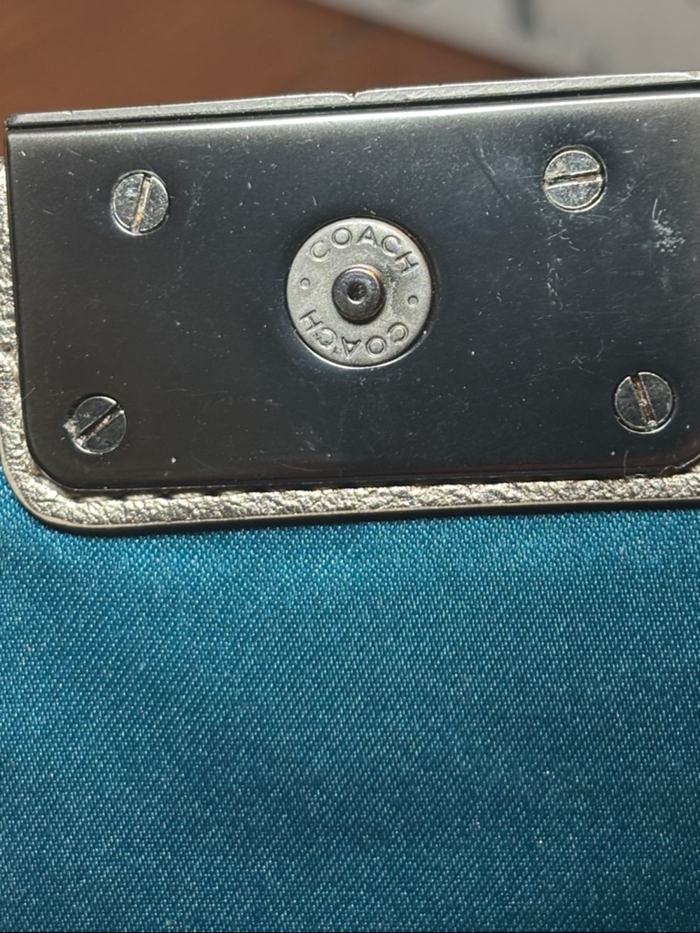 Coach Snakeskin Embossed Leather Chain Crossbody Clutch - Picture 9 of 12